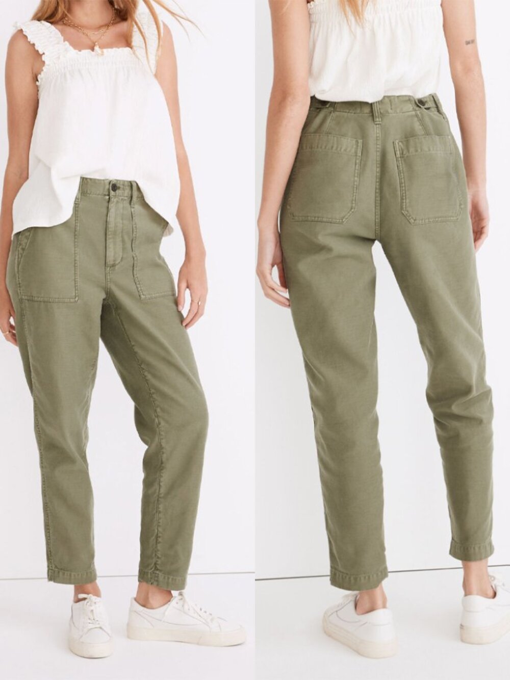 Madewell Griff Tapered Fatigue Pants in Dried Clover Sz 29
